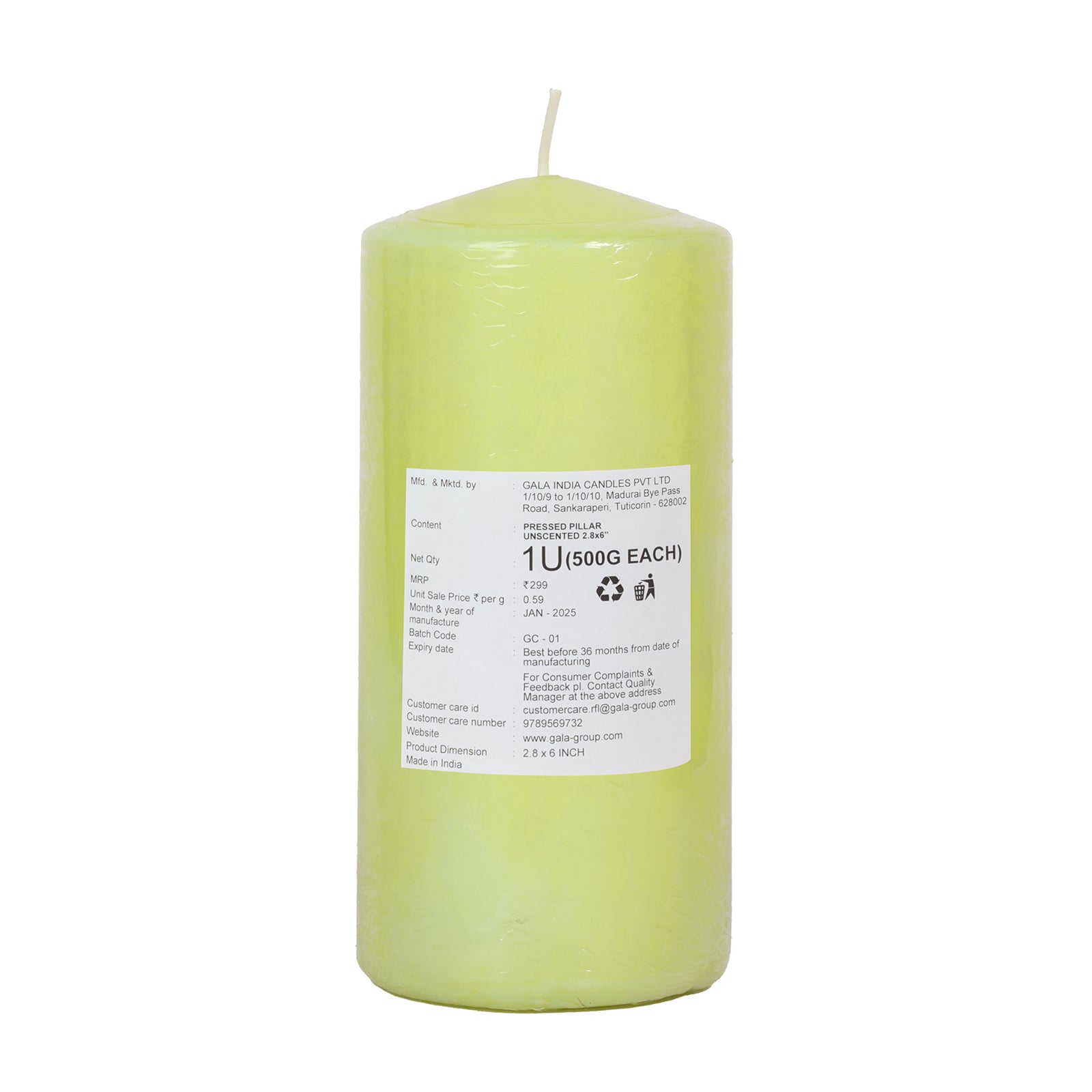 Lifescapes Pillar Candle – Small (Olive Green)
