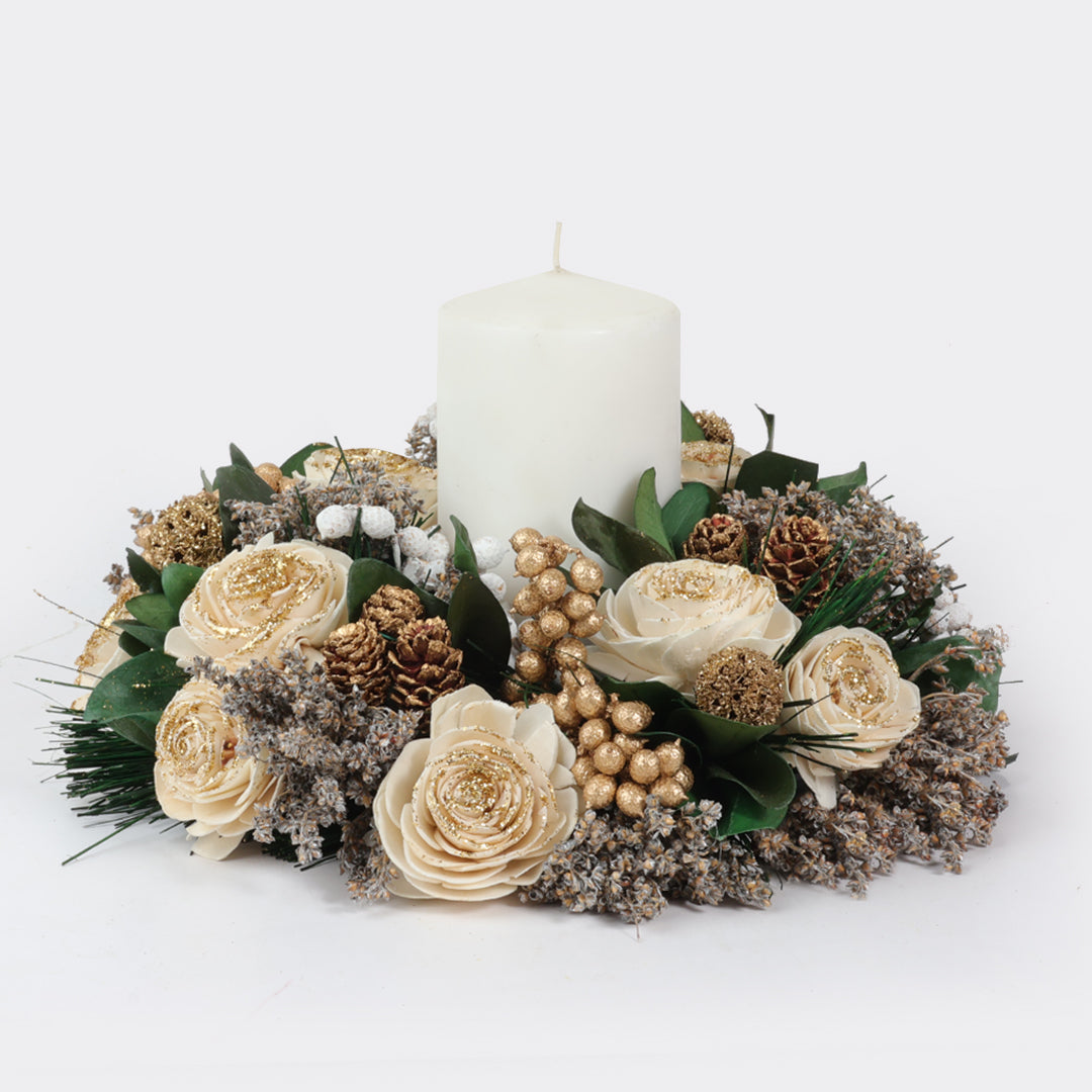 Beige & Gold Wreath