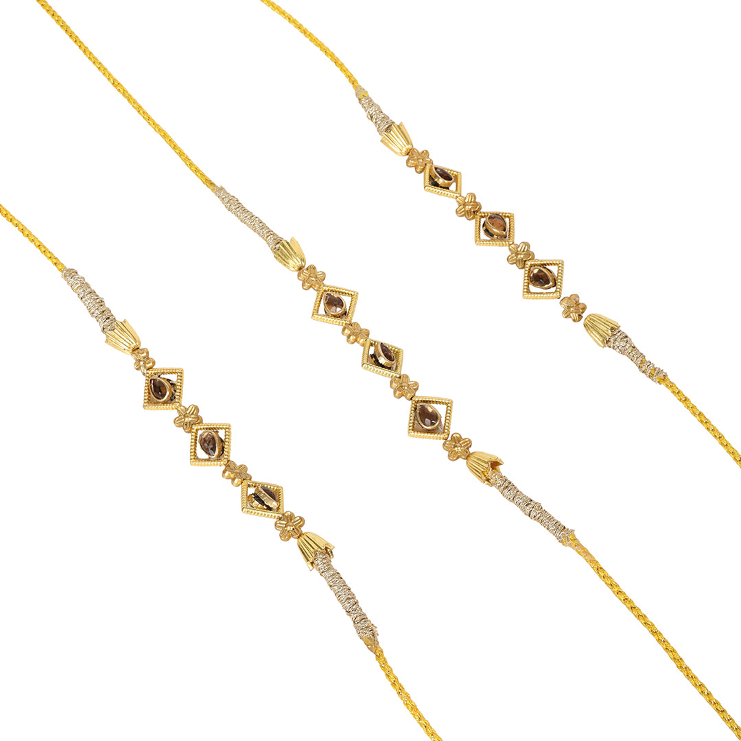 Gulbahar gold embellished rakhi for Men (set of 3)