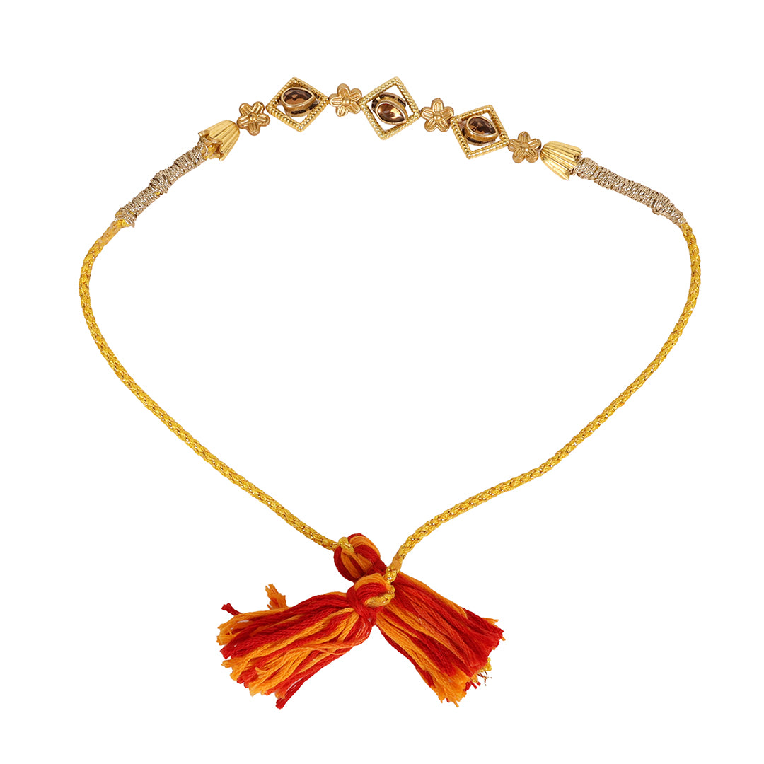 Gulbahar gold embellished rakhi for Men (set of 3)