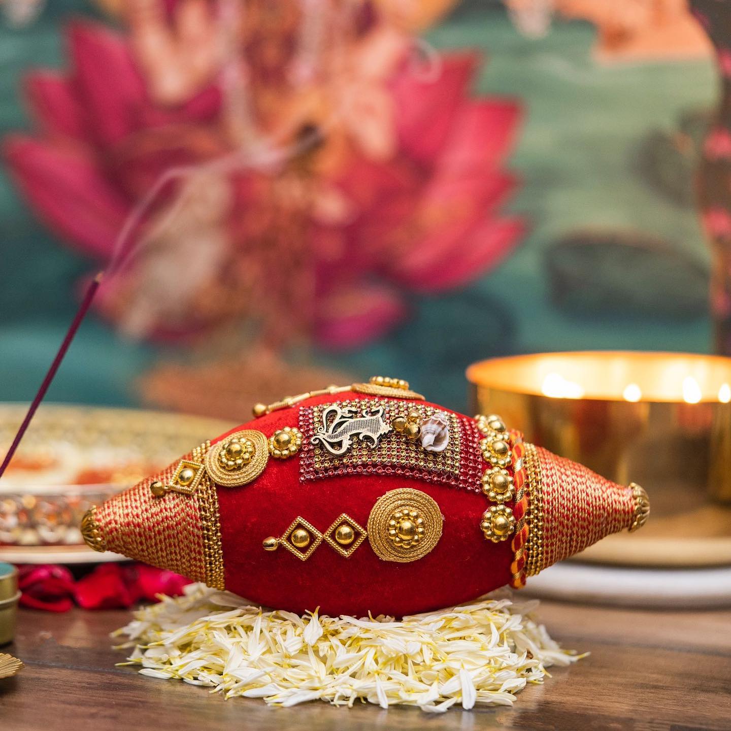 Red Embellished Coconut