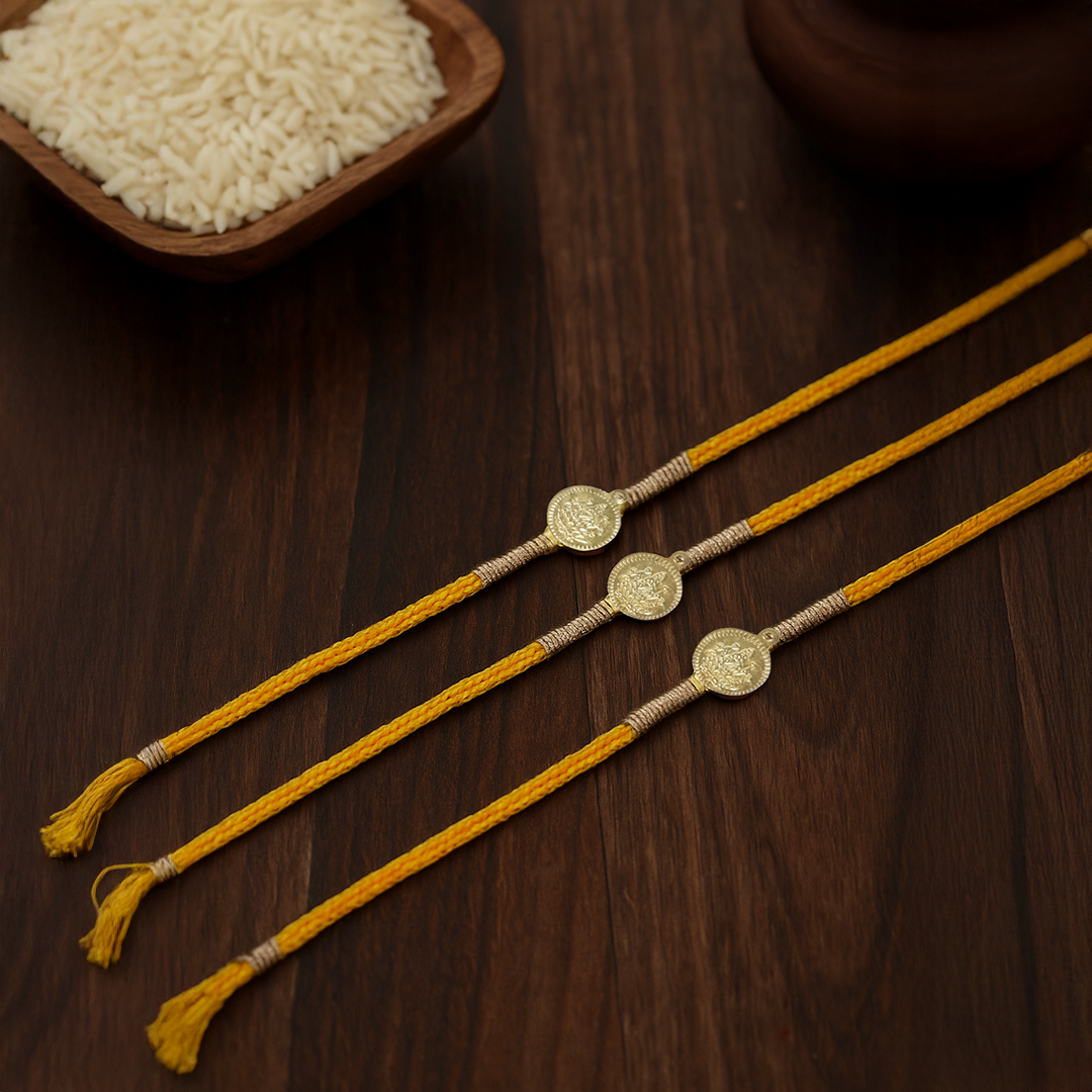 Gulbahar gold embellished rakhi for Women (set of 3)