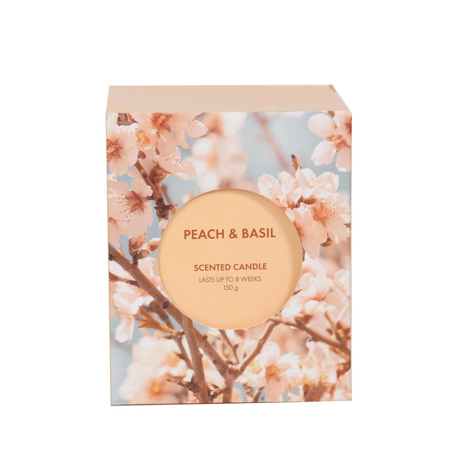 Peach and Basil Glass Candle