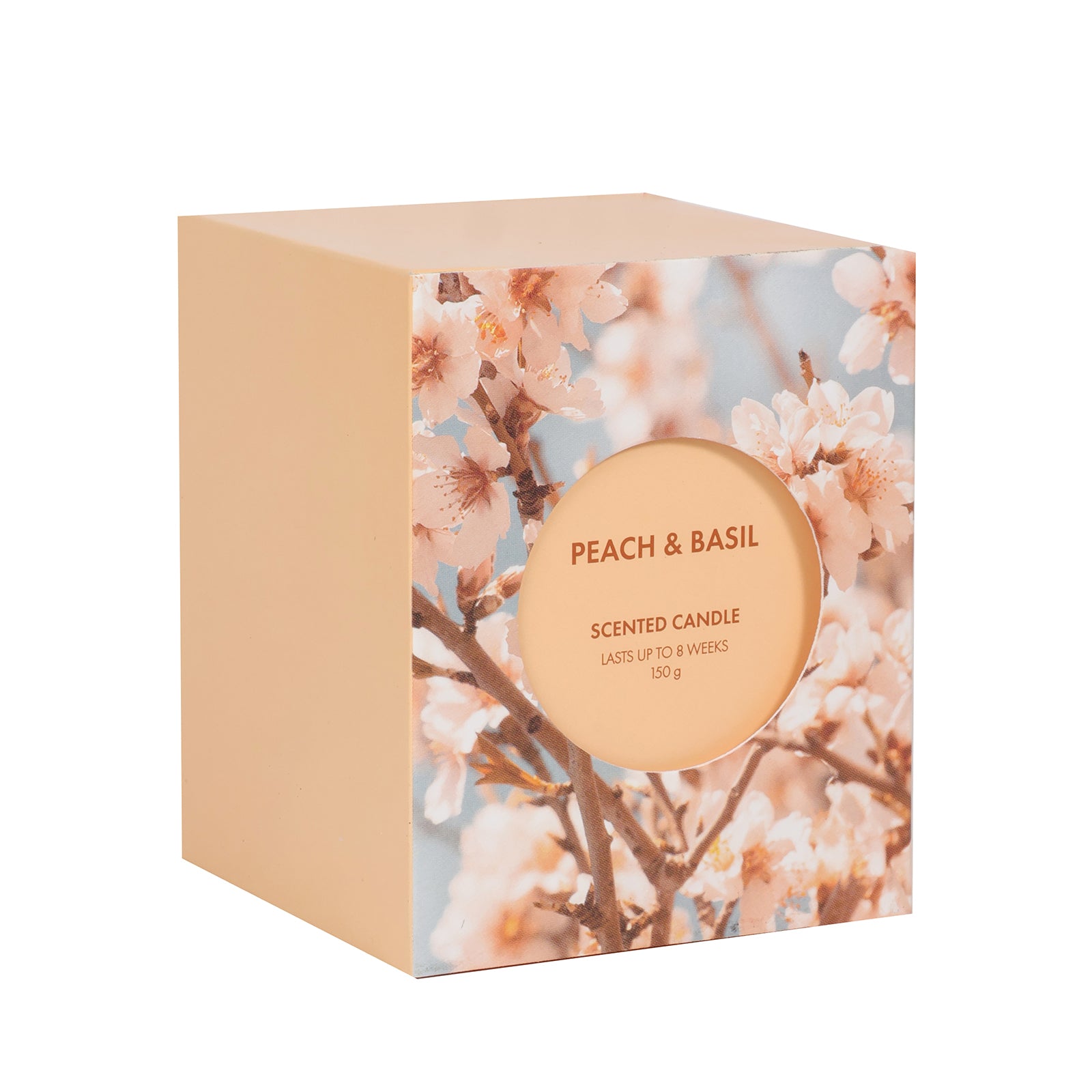 Peach and Basil Glass Candle