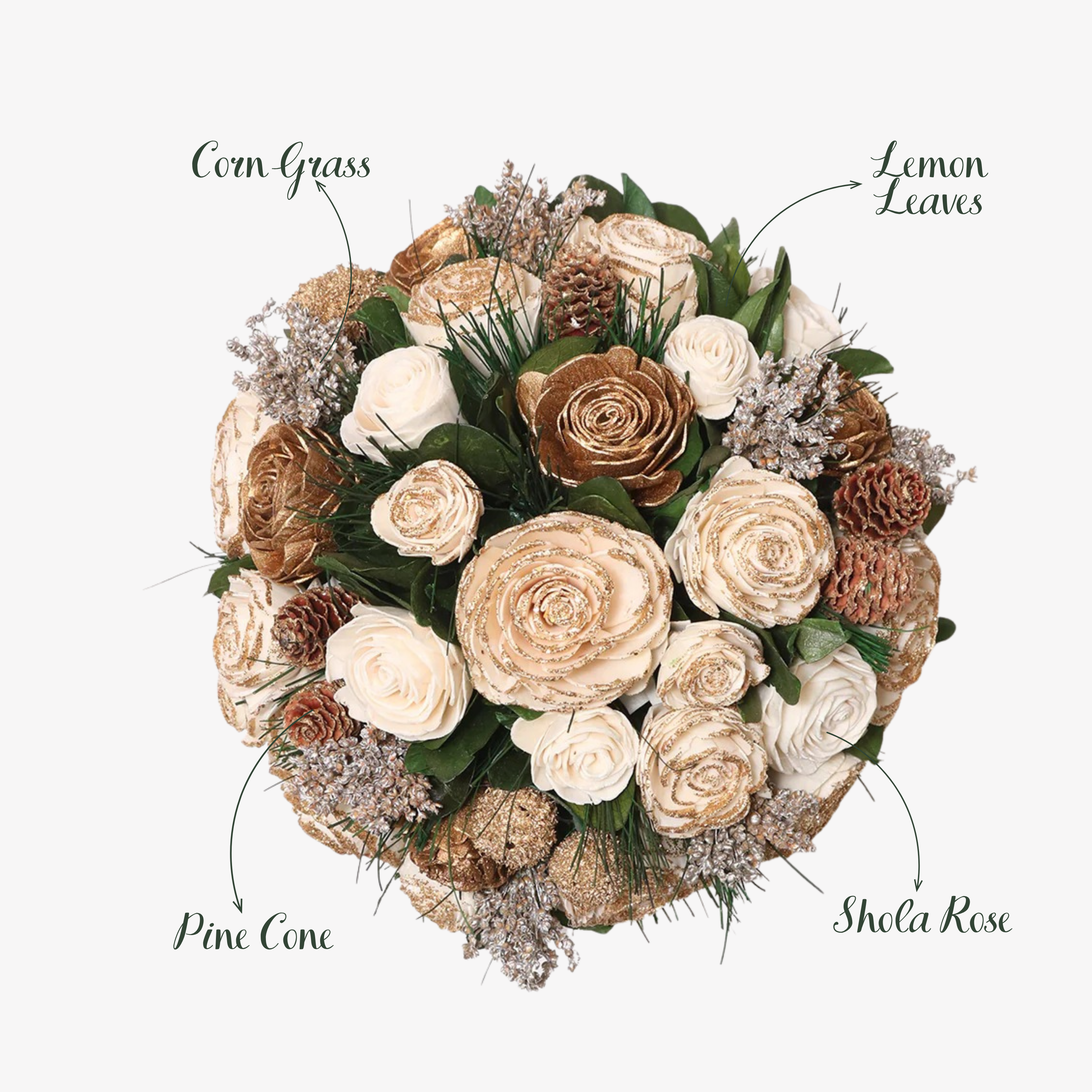 Beige & Gold Flower Pot