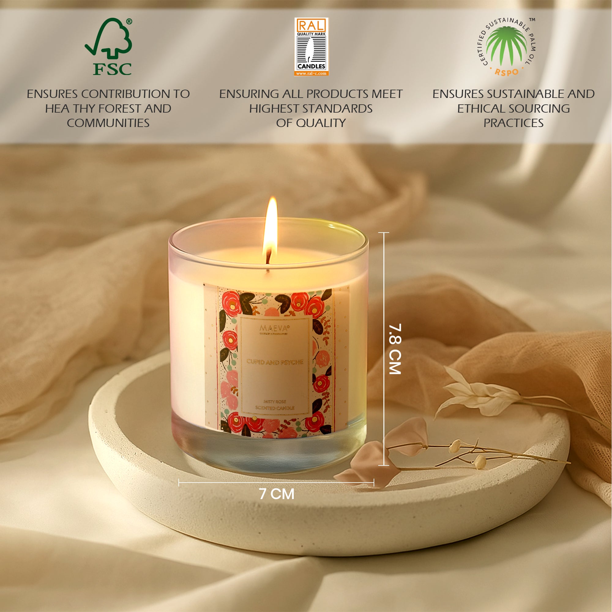 Cupid & Psyche Iridescent Glass Candle