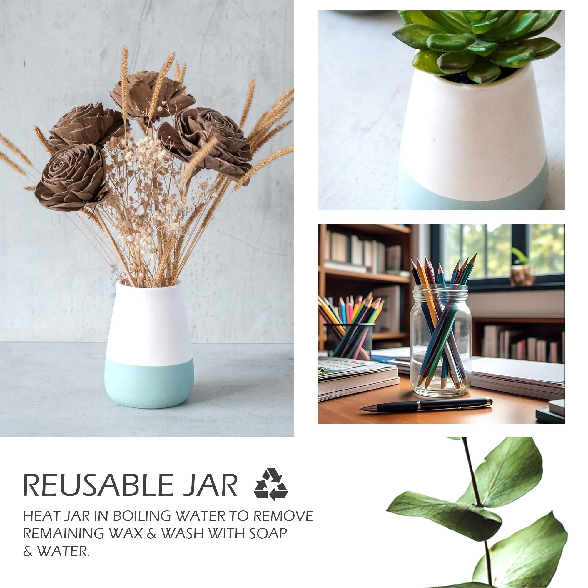 White Tuberose Scented Ceramic Jar Candle