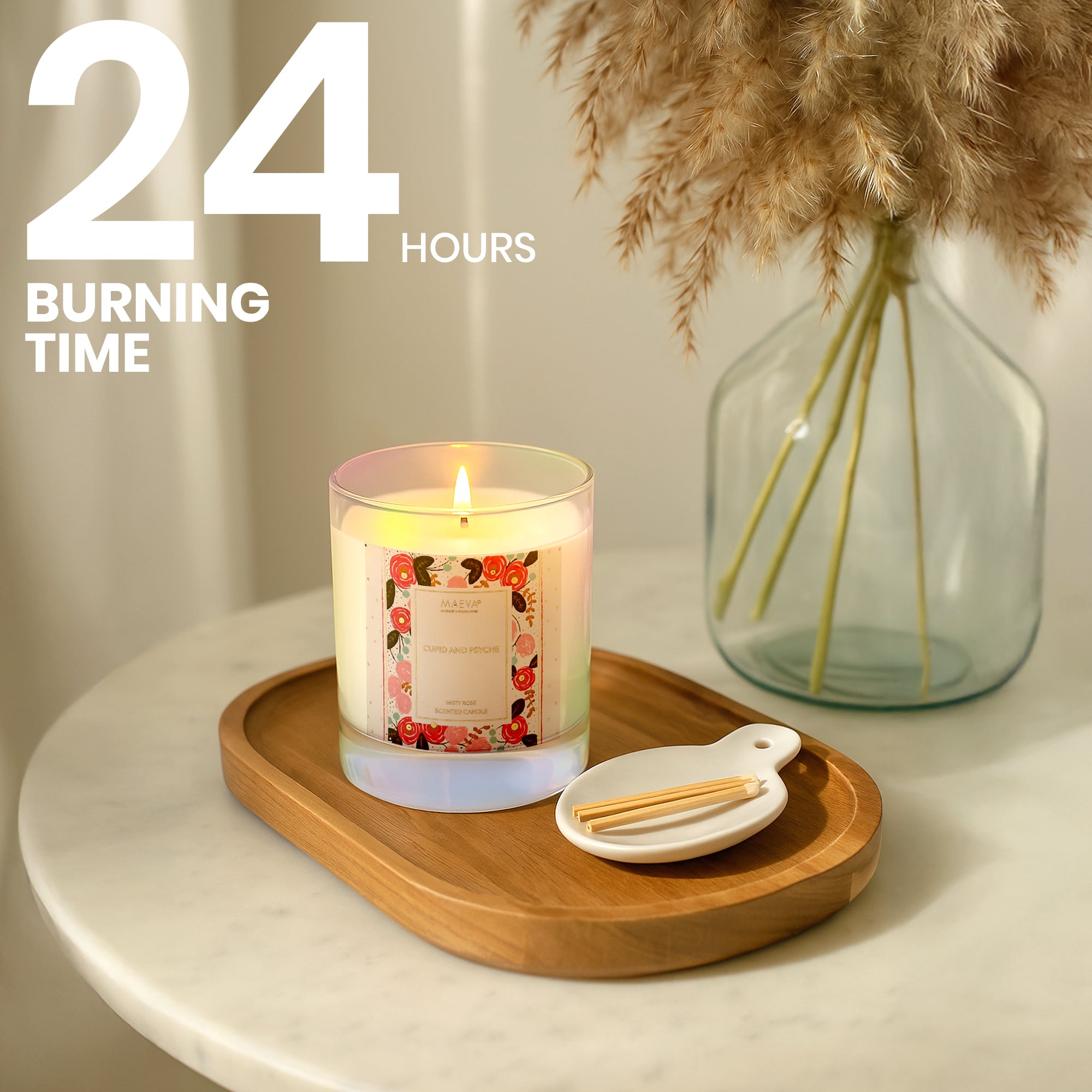 Cupid & Psyche Iridescent Glass Candle