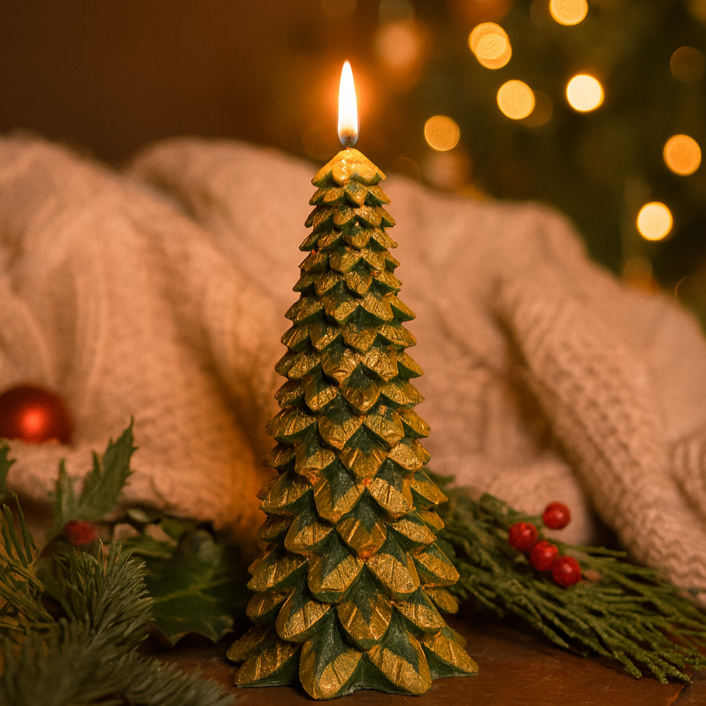 Green Christmas Tree Candle