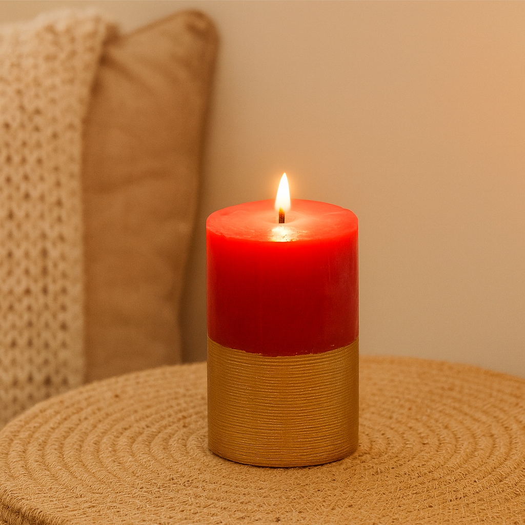 Nalini Red Pillar Candle - M