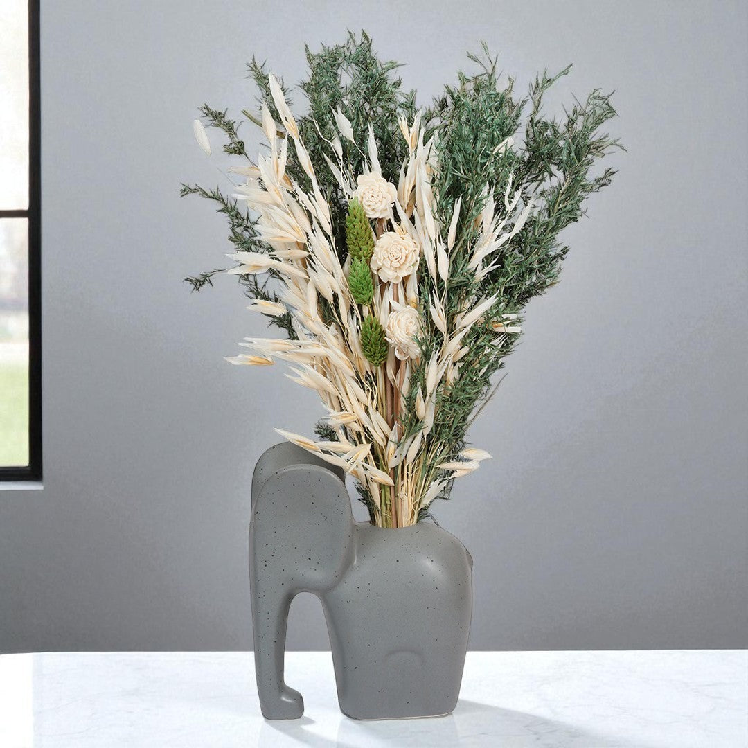 Elephant Vase with Flowers