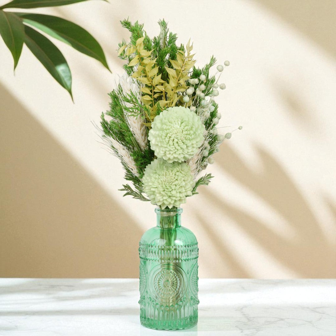Emarald Embossed Flower Vase