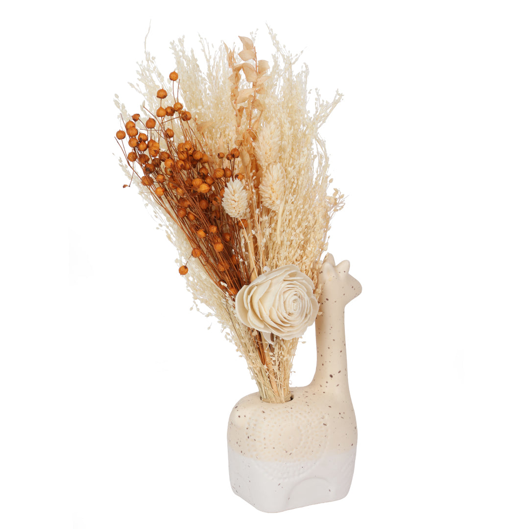 Giraffe Vase with Flowers