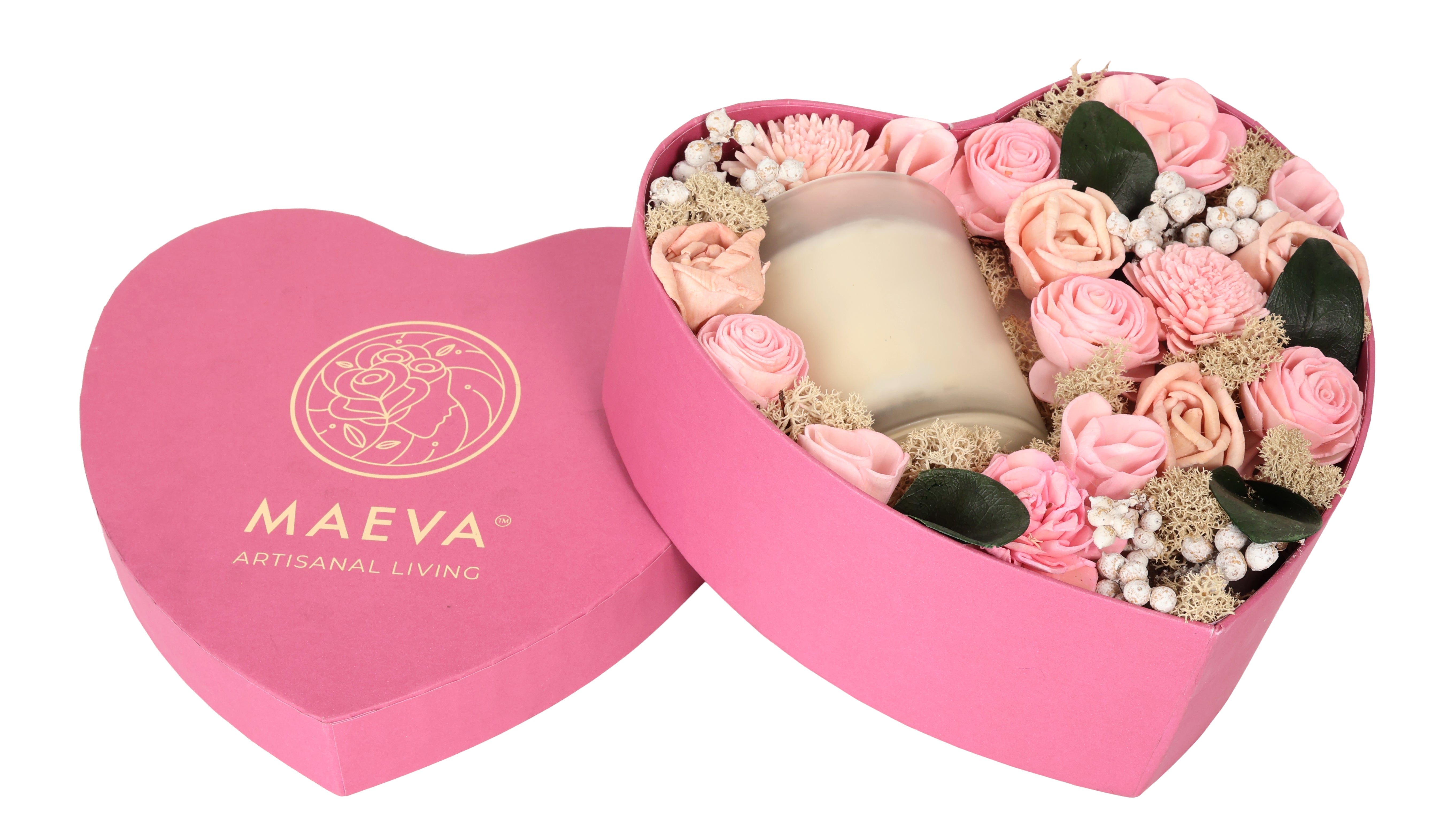 Cupid’s Bow Scented Heart Pink Candle