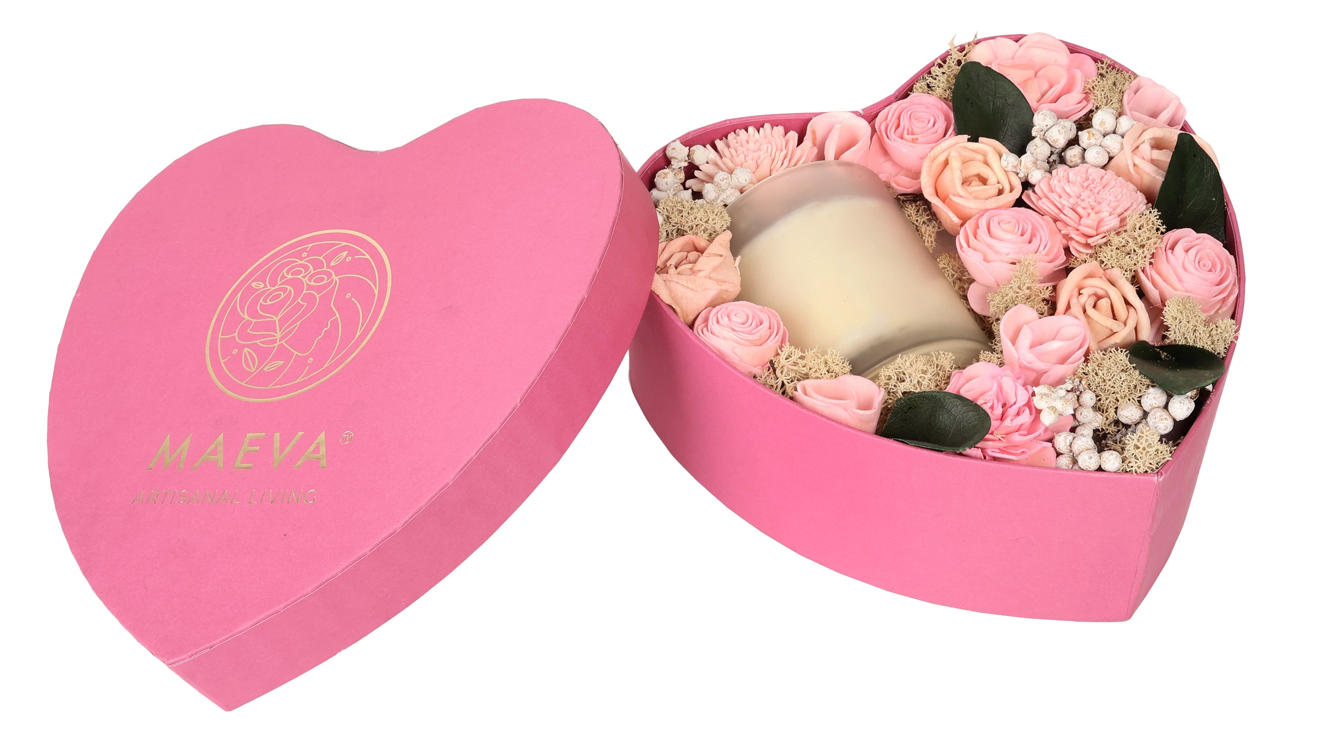 Cupid’s Bow Scented Heart Pink Candle