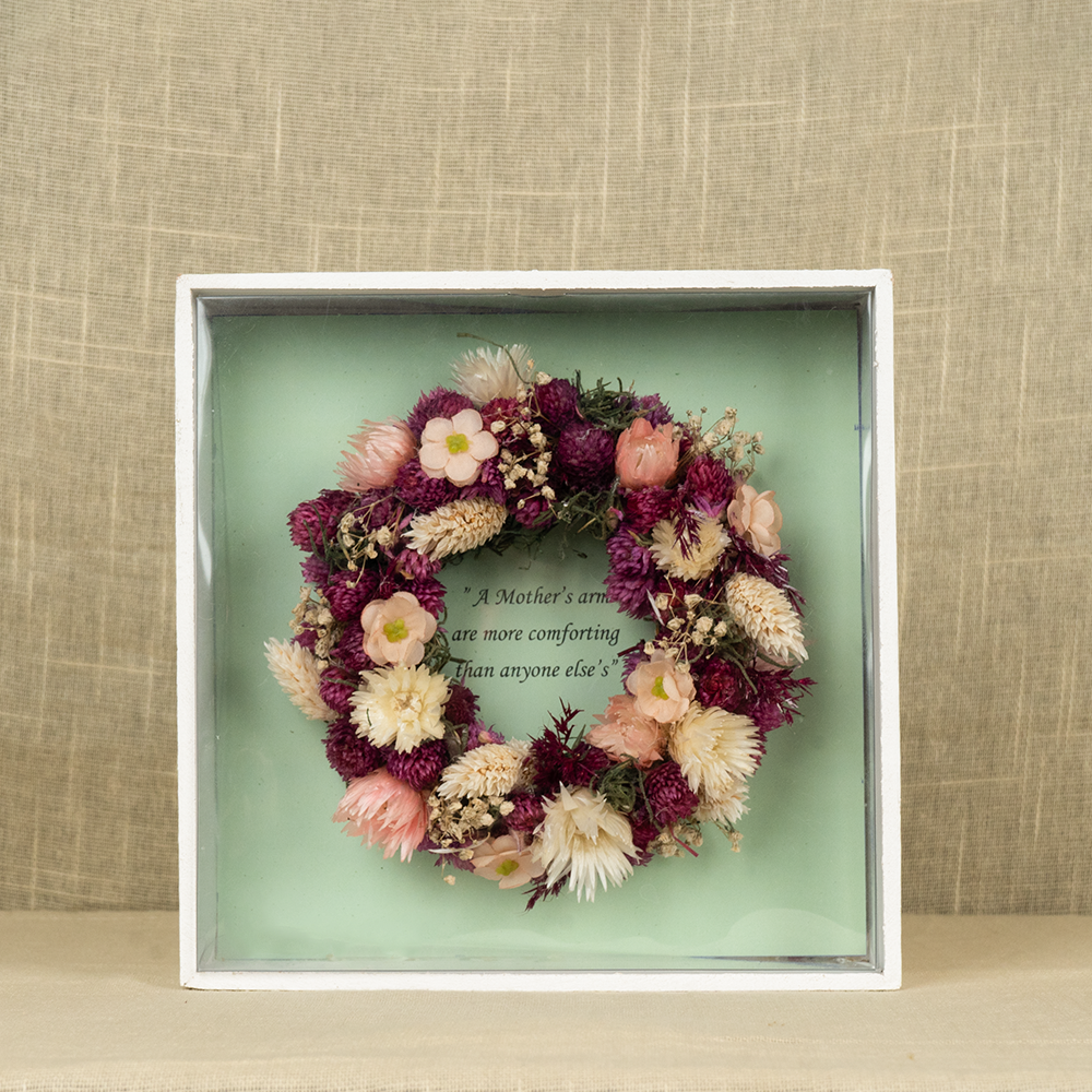Mother's Day Floral Wreath With Frame Gift | Unique Mother's Day Gift Wreath