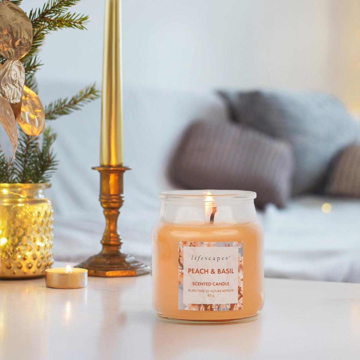 Peach and Basil Mini Jar Candle