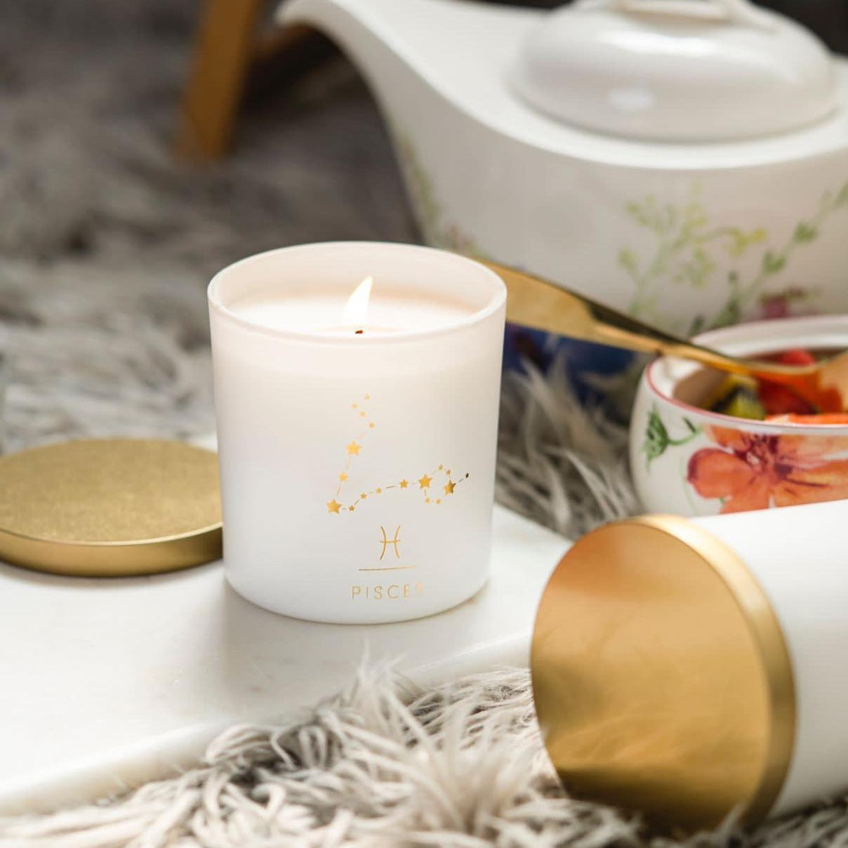 Pisces Zodiac Scented Jar Candle - Set of 2 | Candle Gift Set for Home & Office Decor | Scented Candle Set for Aromatherapy