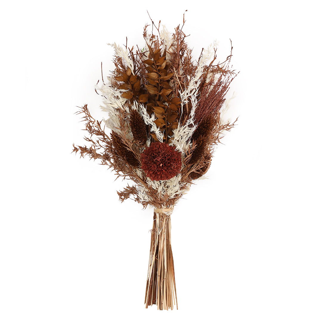 Walnut Bliss Ceramic Vase with Flowers