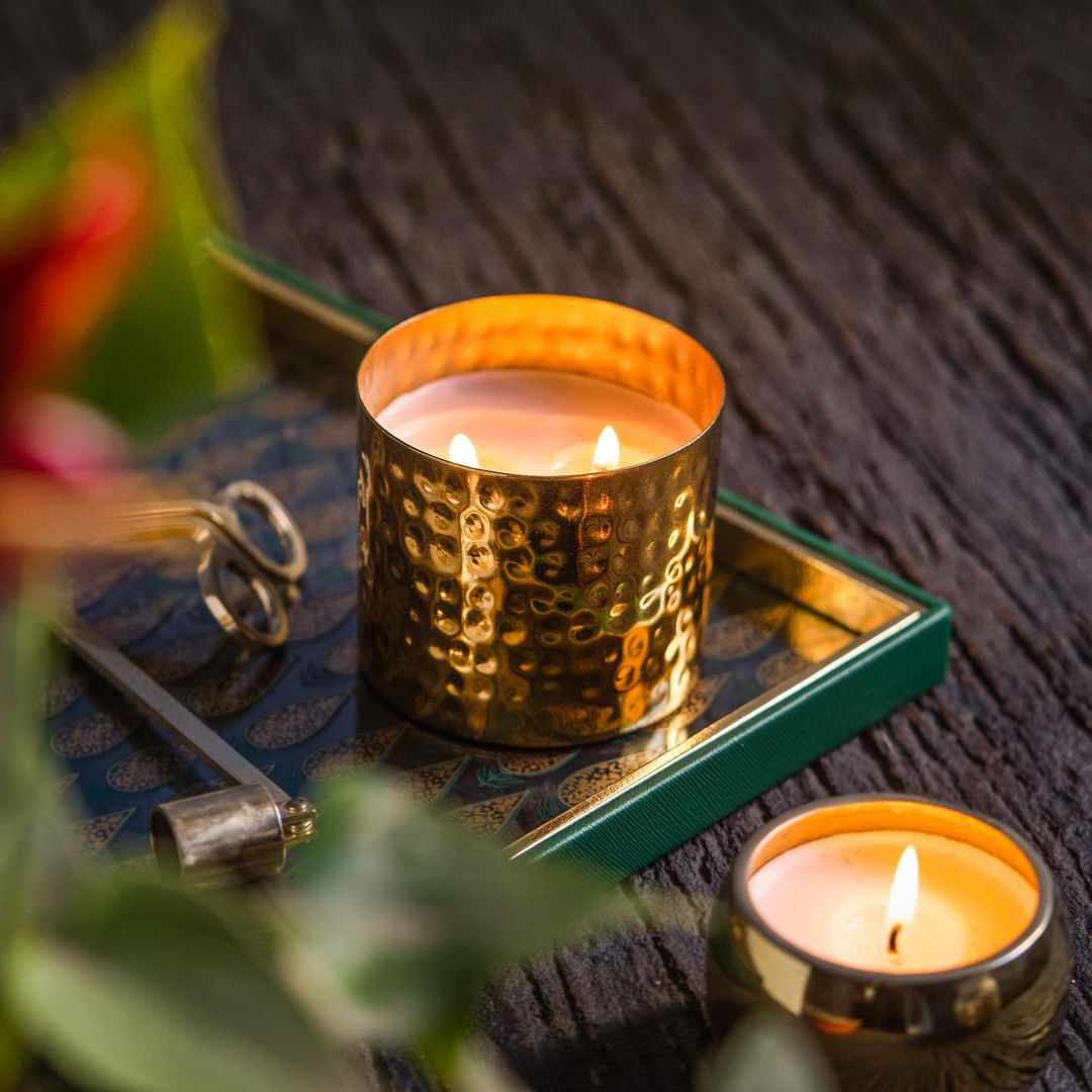Gold 2-Wick Scented Candle - Main Image