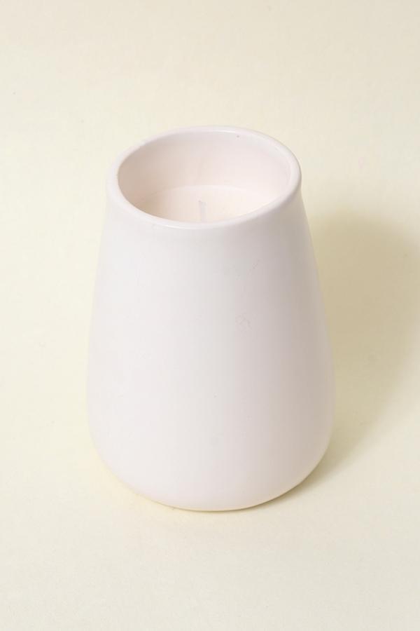 White Tuberose Scented Ceramic Jar Candle