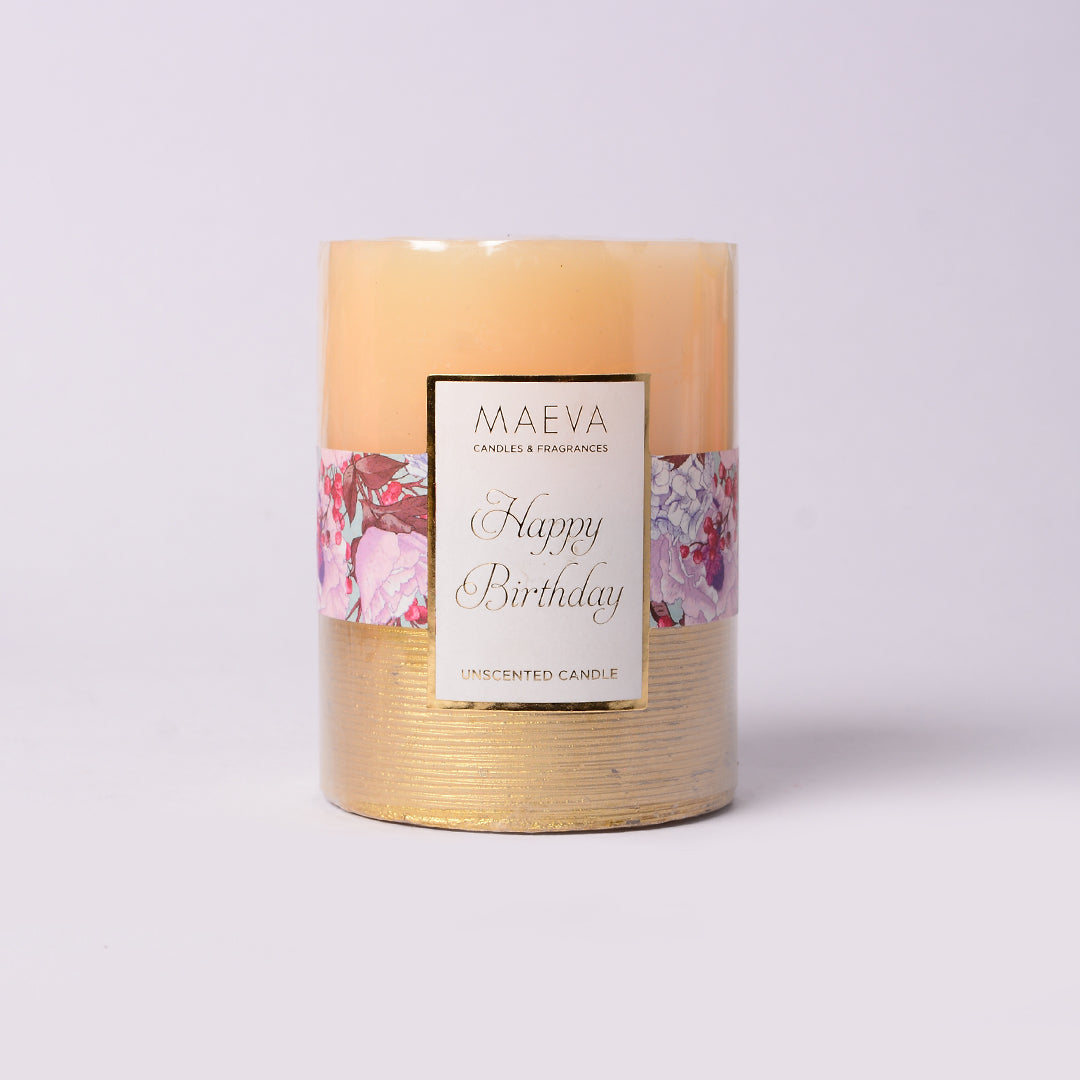 Birthday Pillar Candle - MEDIUM | Luxury Pillar Candles | Birthday Celebrations Candle Gift