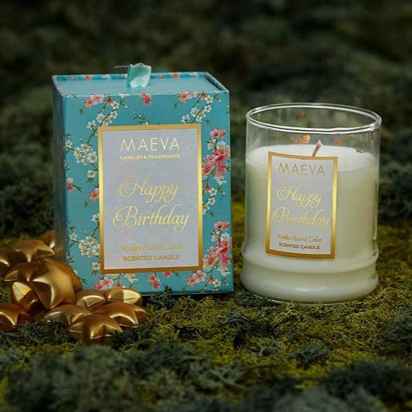 Birthday Tumbler Glass Candle | Vanilla Scented Candle for Birthday Celebration | Premium Quality Small Glass Candles