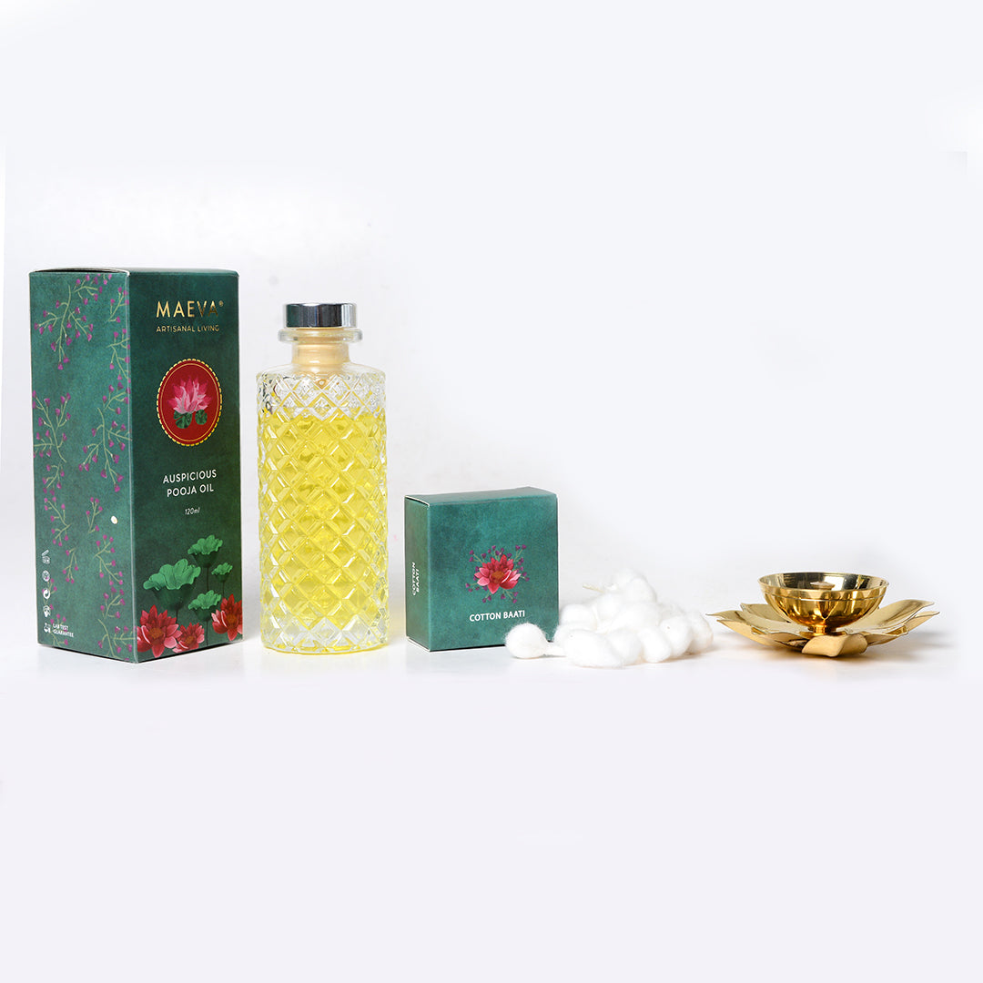 Anagha Pooja Oil & Diya Set