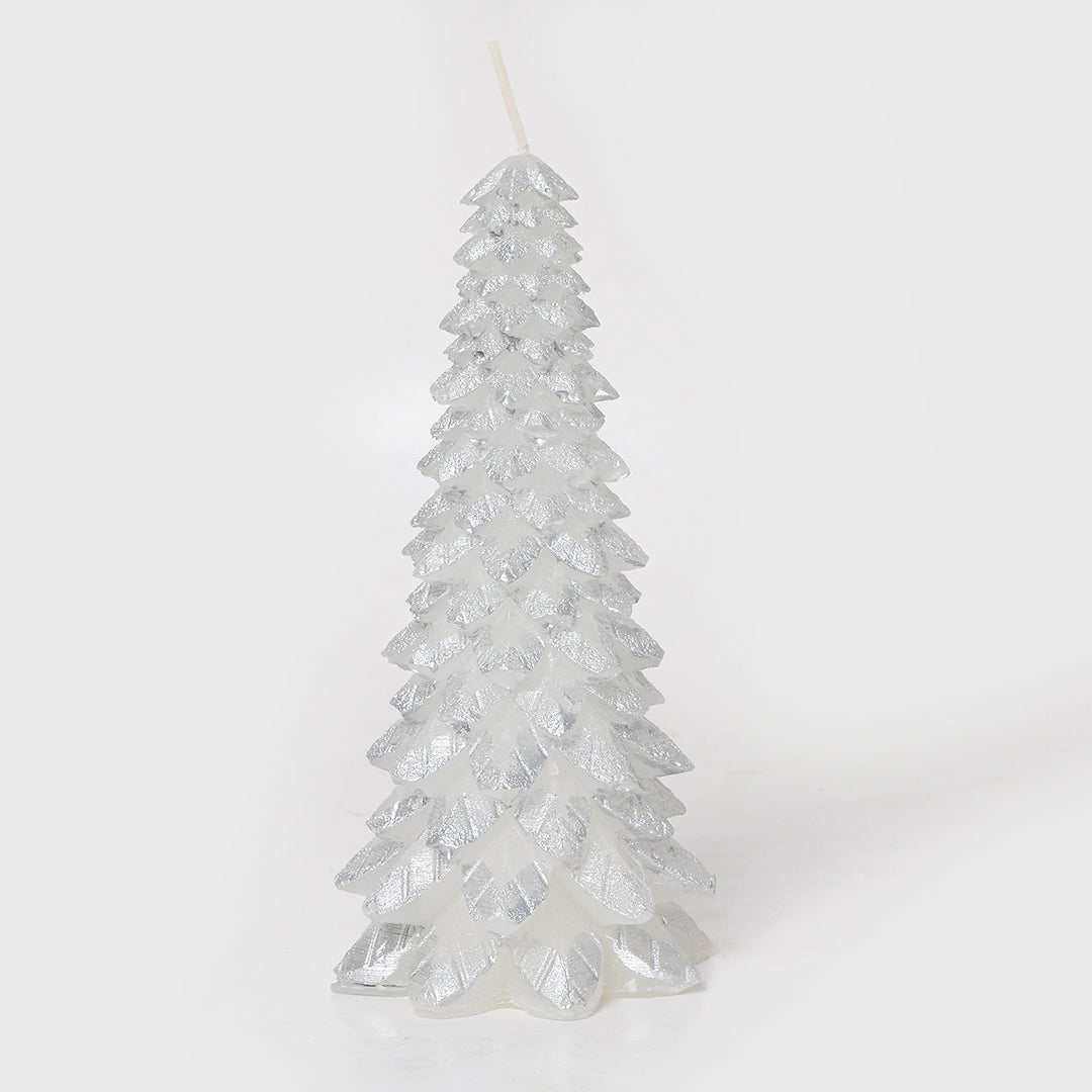 White Christmas Tree Candle