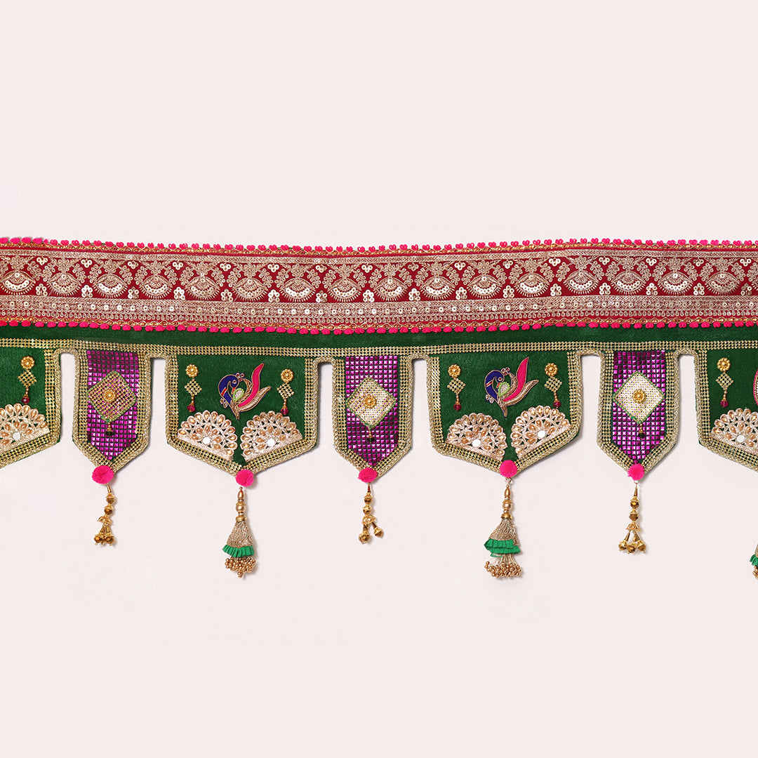 Embellished Green Toran for Door | Toran for Main Door