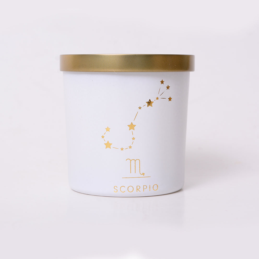 Scorpio Zodiac Scented Jar Candle - Set of 2 | Vanilla Scented Candle For Home Decor & Aromatherapy | Candle Gift Set for Home & Office Decor
