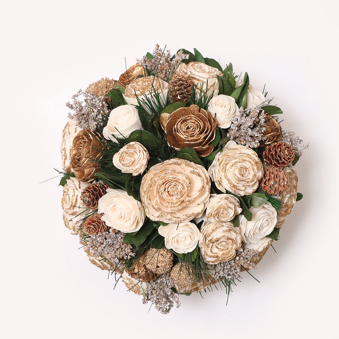 Beige & Gold Flower Pot