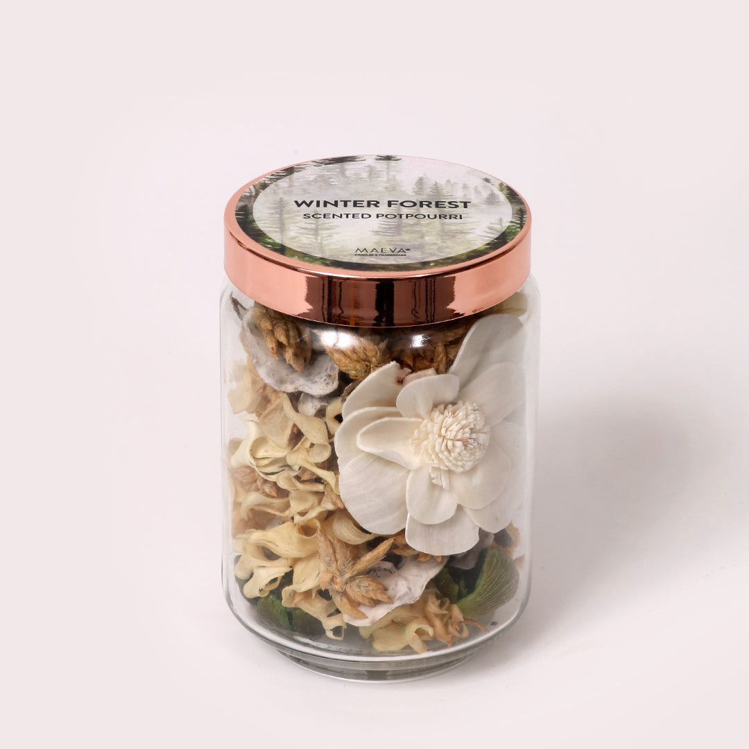 Winter Frost Potpourri Jar | Scented Potpourri with Dried Flower & Leaves for Home Decor & Fragrance