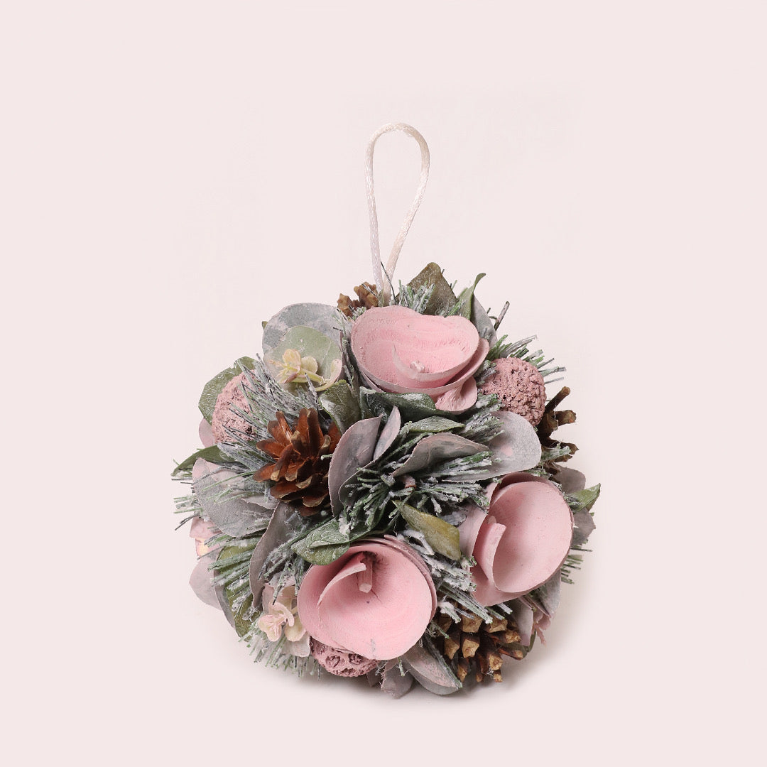 Winter Pink Bauble Decor | Xmas Tree Ornaments for Christmas & Festive Decor