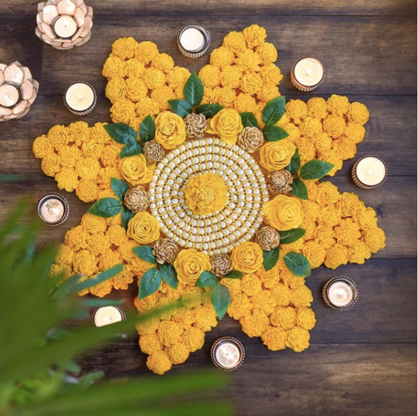 An exquisite collection of floral torans, door hangings and rangoli mats for Diwali