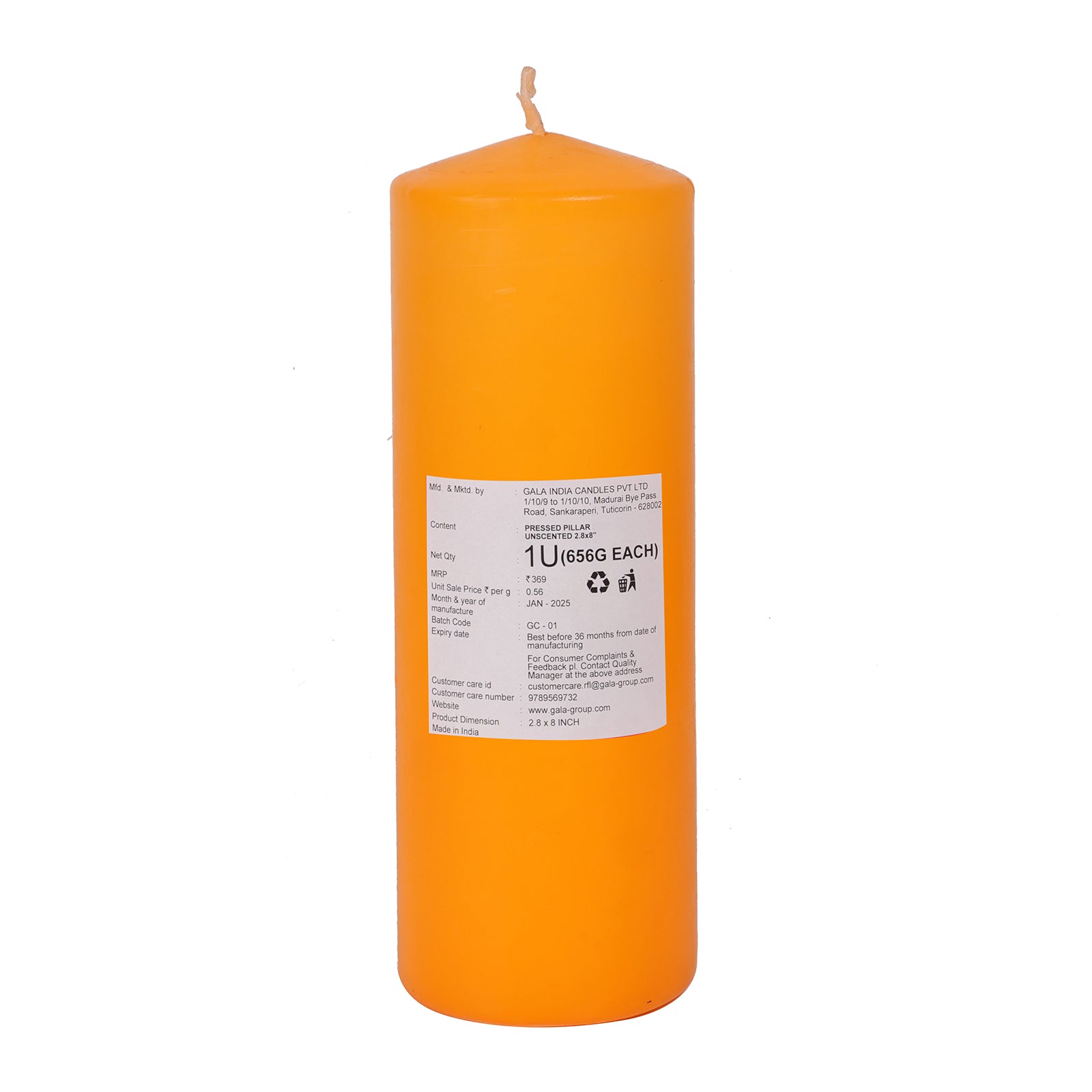 Lifescape Pillar Candle – Big (Orange)