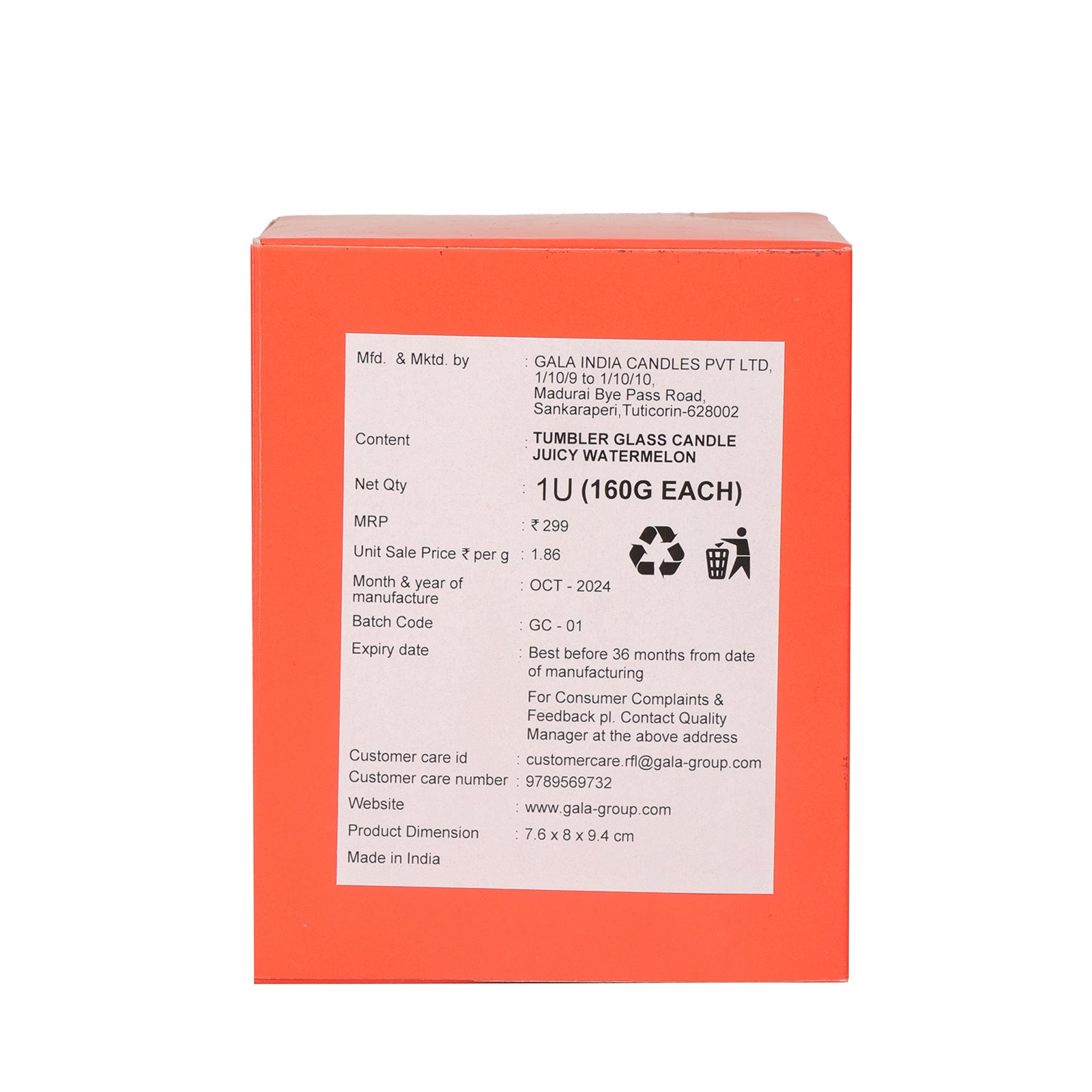 Watermelon Glass Candle