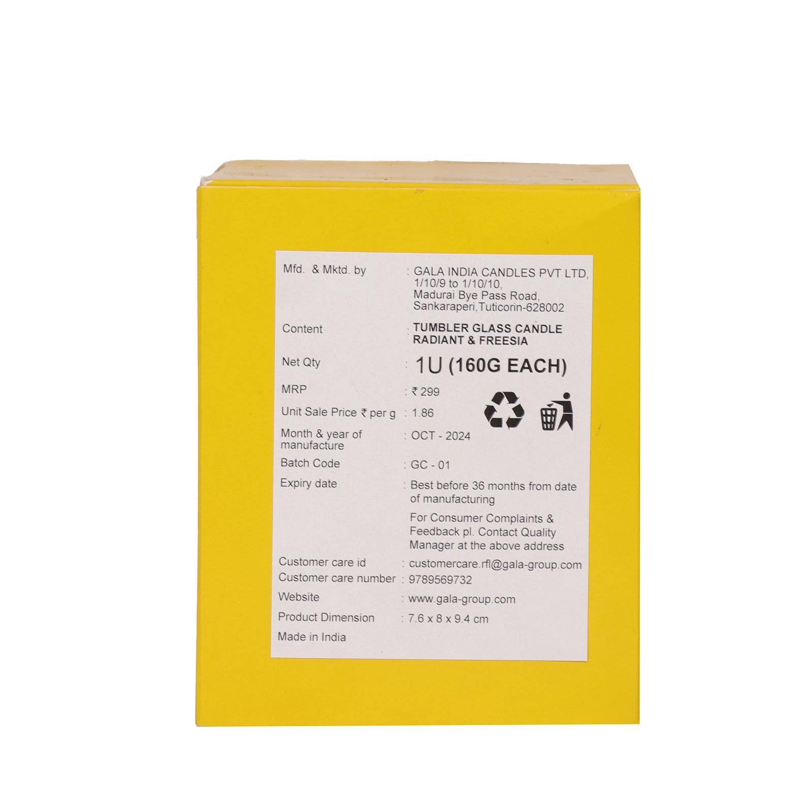 Radient Dallies and Freesia Glass Candle