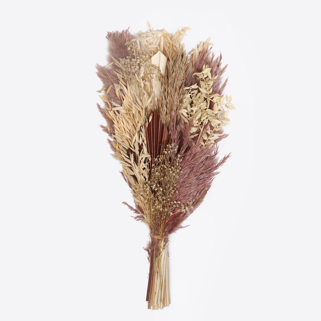 Earthy dried botanical flower bouquet for house warming