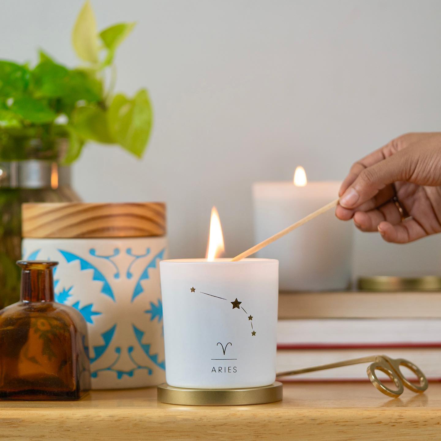 Aries Zodiac Scented Jar Candle - Set of 2 | Aroma Candle for Spa, Yoda & Meditation | Premium Scented Candle to Gift Someone