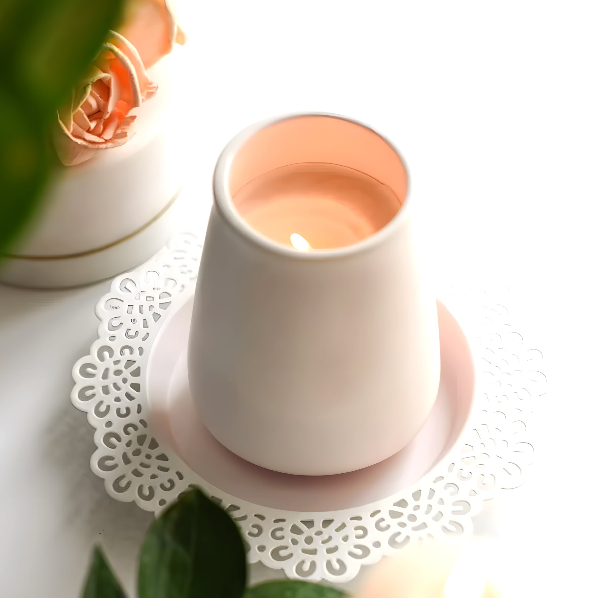 White Tuberose Ceramic Scented Jar Candle