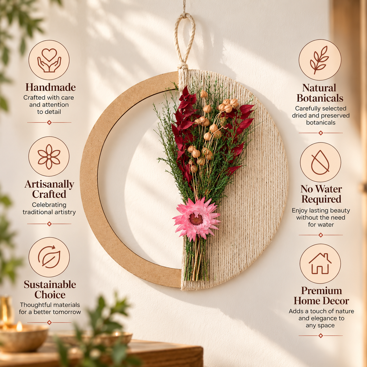 Berry Bloom Halo Wall Hanging