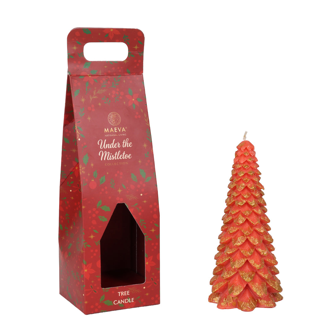 Red Christmas Tree Candle