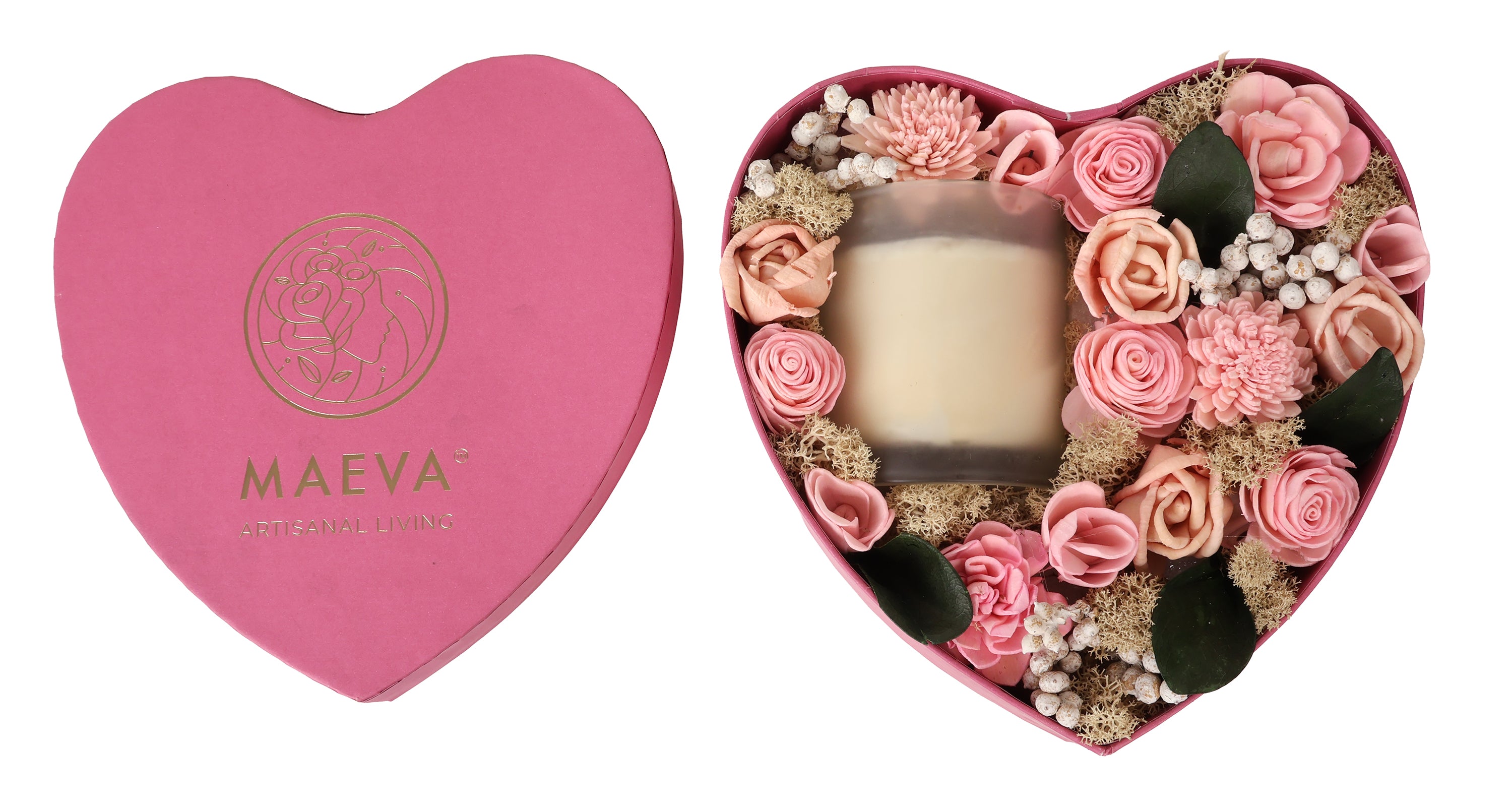 Cupid’s Bow Scented Heart Pink Candle