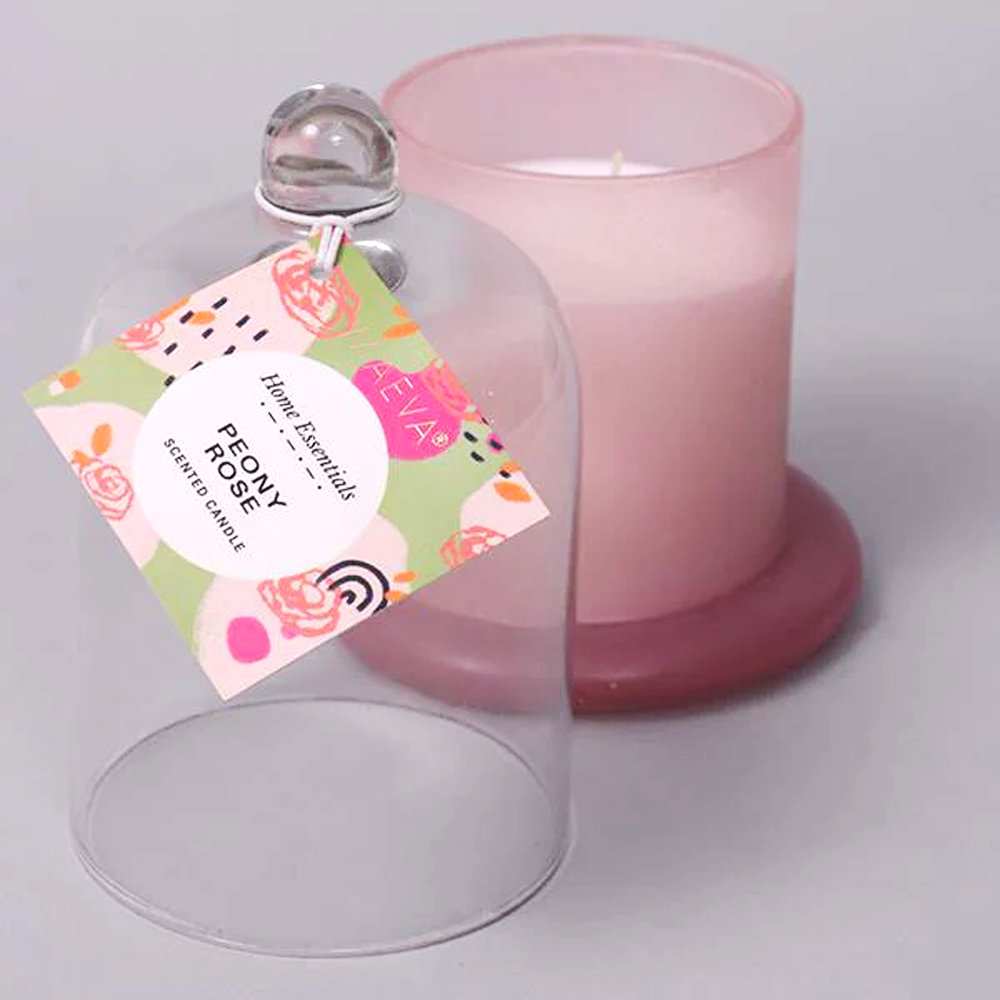 Peony Rose Cloche Jar Candle