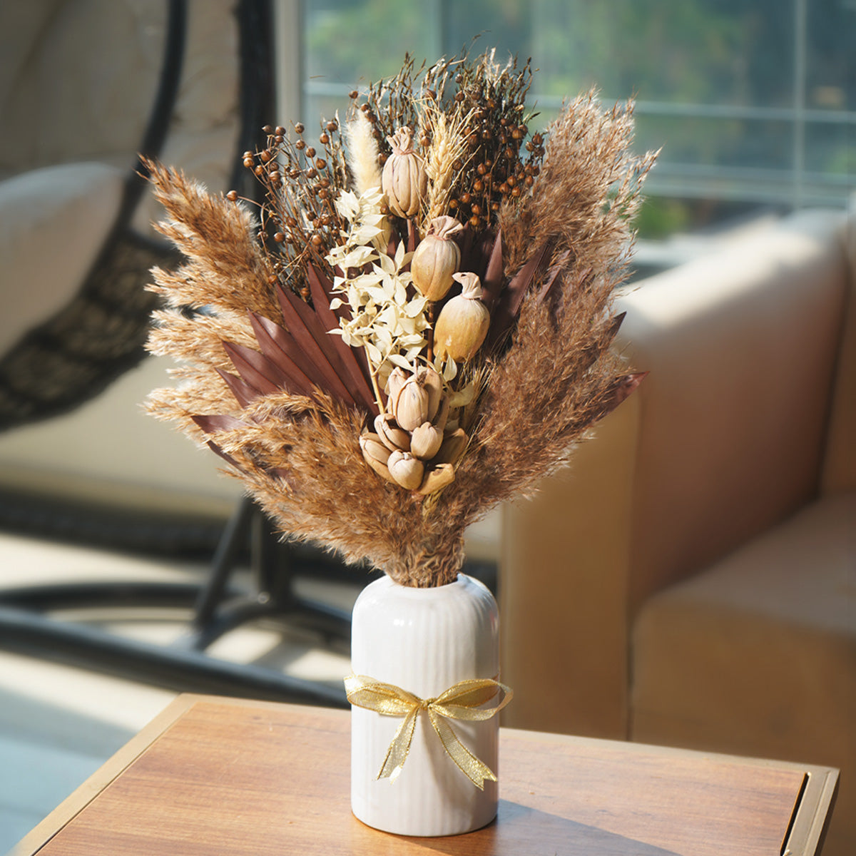 Eco-Friendly Balloon Decoration Alternatives | Sustainable Party Decoration Ideas 4 True Brown Dried Flower Bunches | Dried Flower for Home Decor | Floral Bunches for Floral Decoration | The Maeva Store