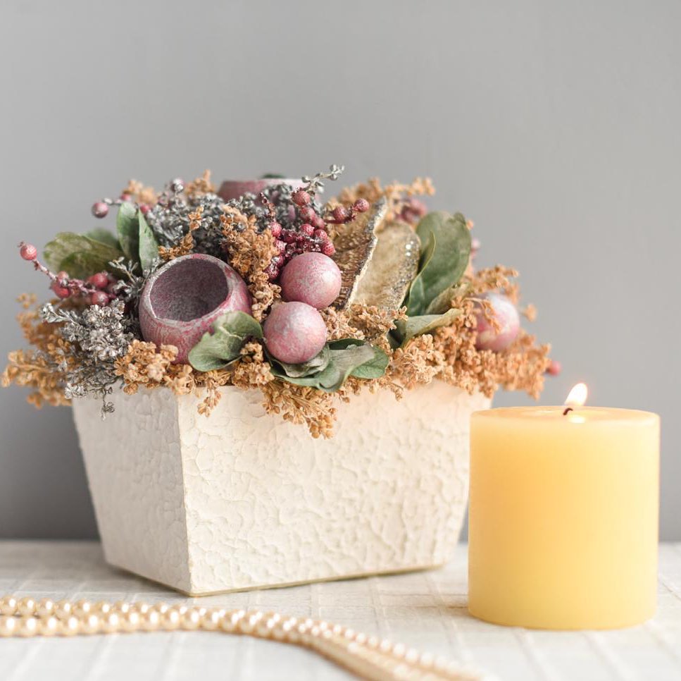 Vintage Table Decor | Dried Flower Table Decor | Dry Flower Centerpiece