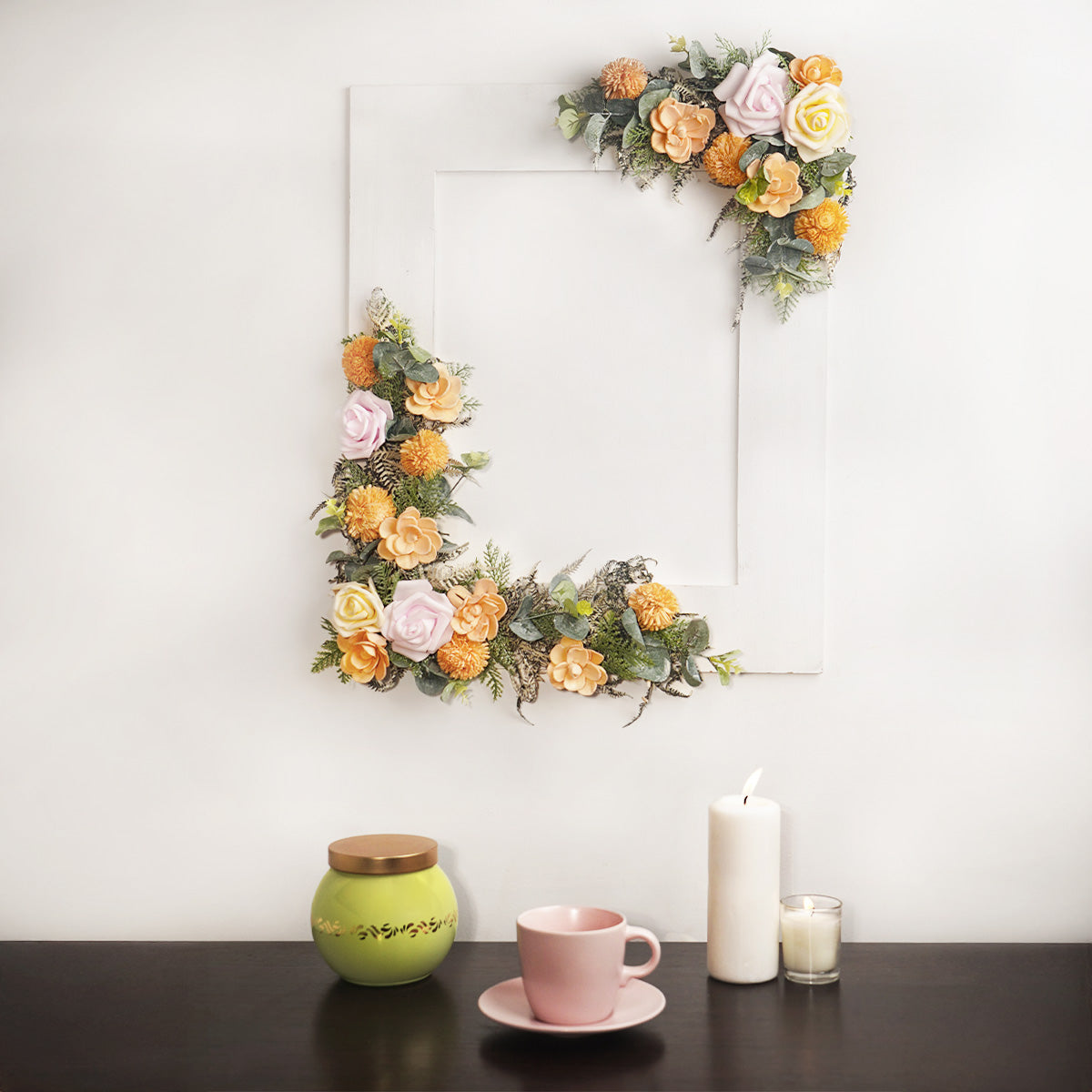 White Royalty Floral Frame