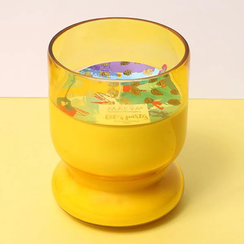 Yellow Votive Glass Candle