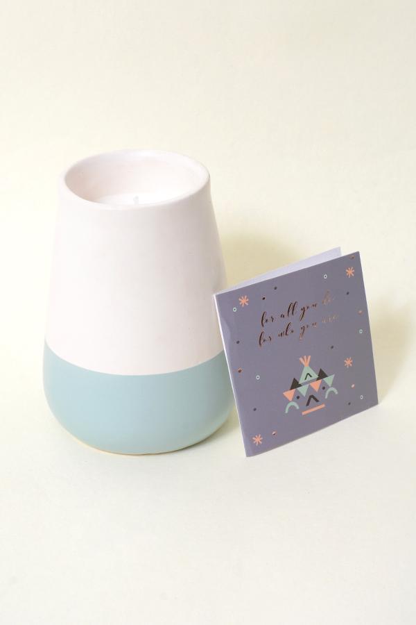 Blue Ceramic Jar Candle